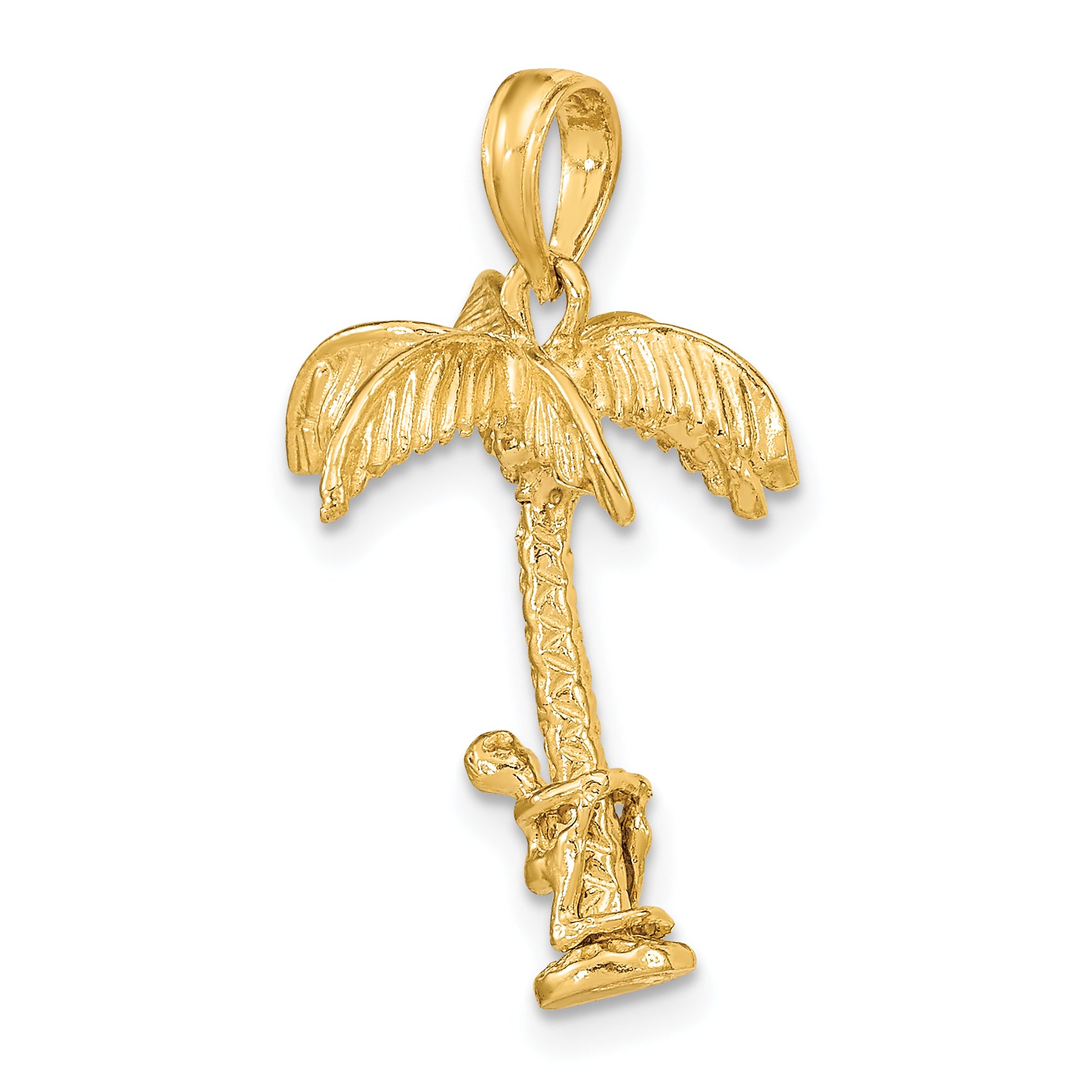 10K 3-D Palm Tree W/Moveable Man Charm