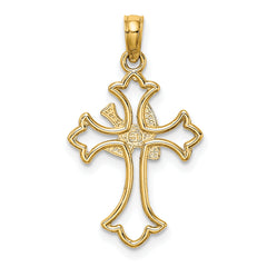 10K Cut-Out Dove Center Cross Charm