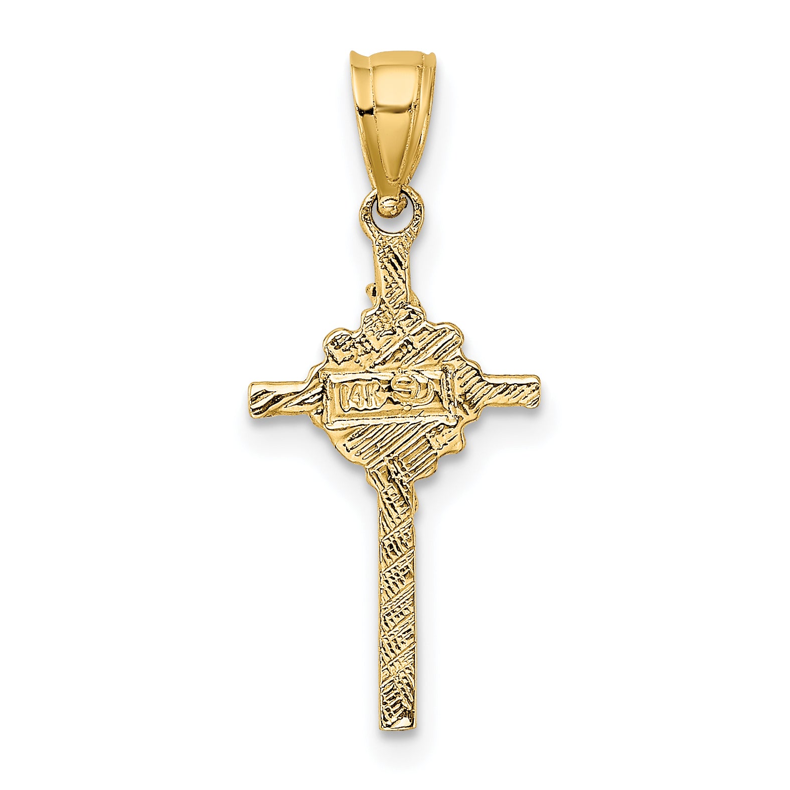 10K 2-D Starburst Crucifix Charm