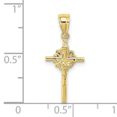 10K 2-D Starburst Crucifix Charm