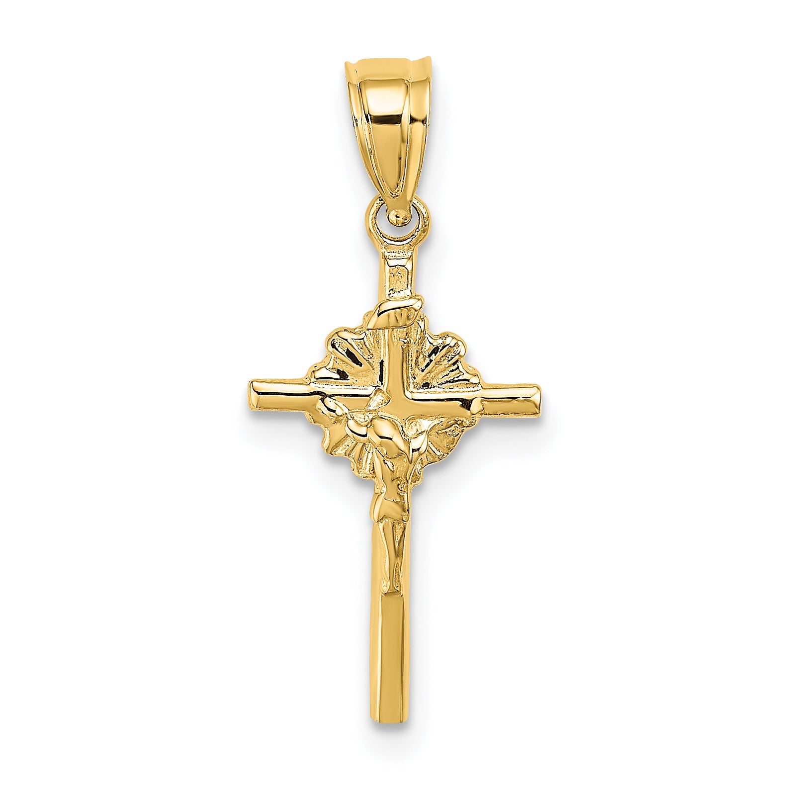 10K 2-D Starburst Crucifix Charm