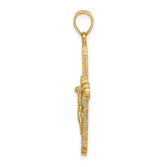 10K Textured Crucifix Charm