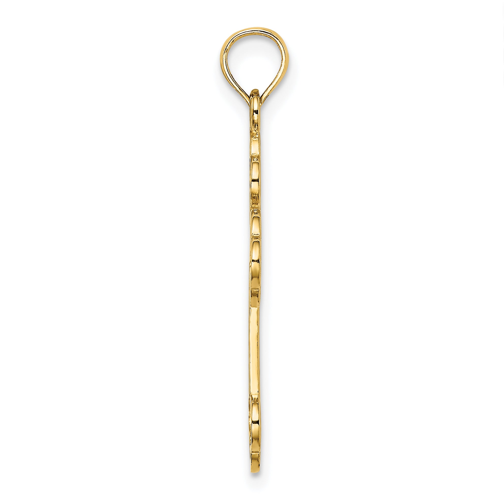 10K Cut-Out Design Cross Charm