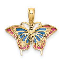 10K Small Enameled Blue and Red Butterfly Charm