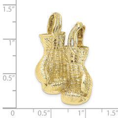 10K 3-D Textured Double Boxing Gloves Charm