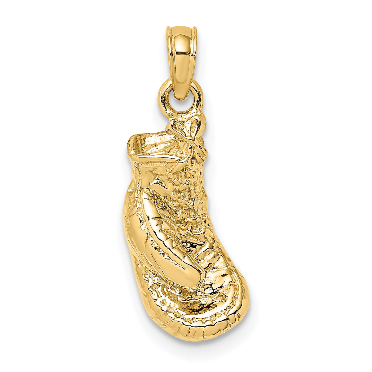 10K 2-D Polished / Textured Single Boxing Glove Charm