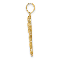 10K Polished Running Football Player Charm
