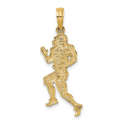 10K Polished Running Football Player Charm