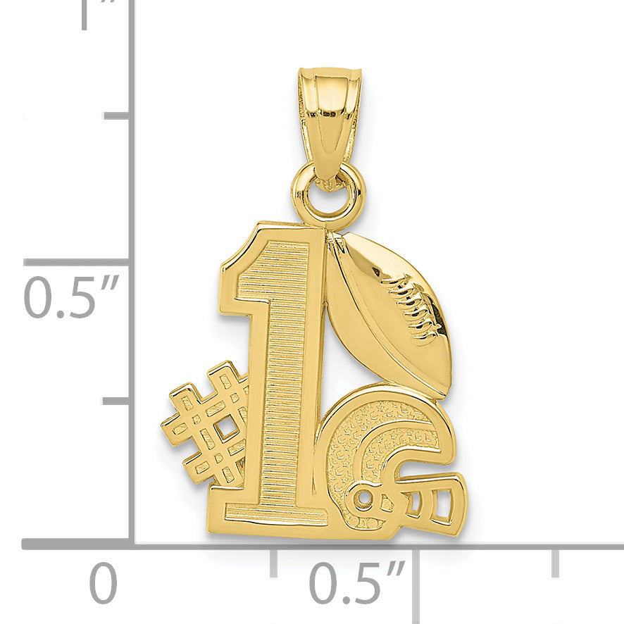 10K #1 Football with Helmet Charm