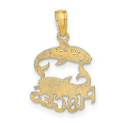 10K PISCES Zodiac Charm