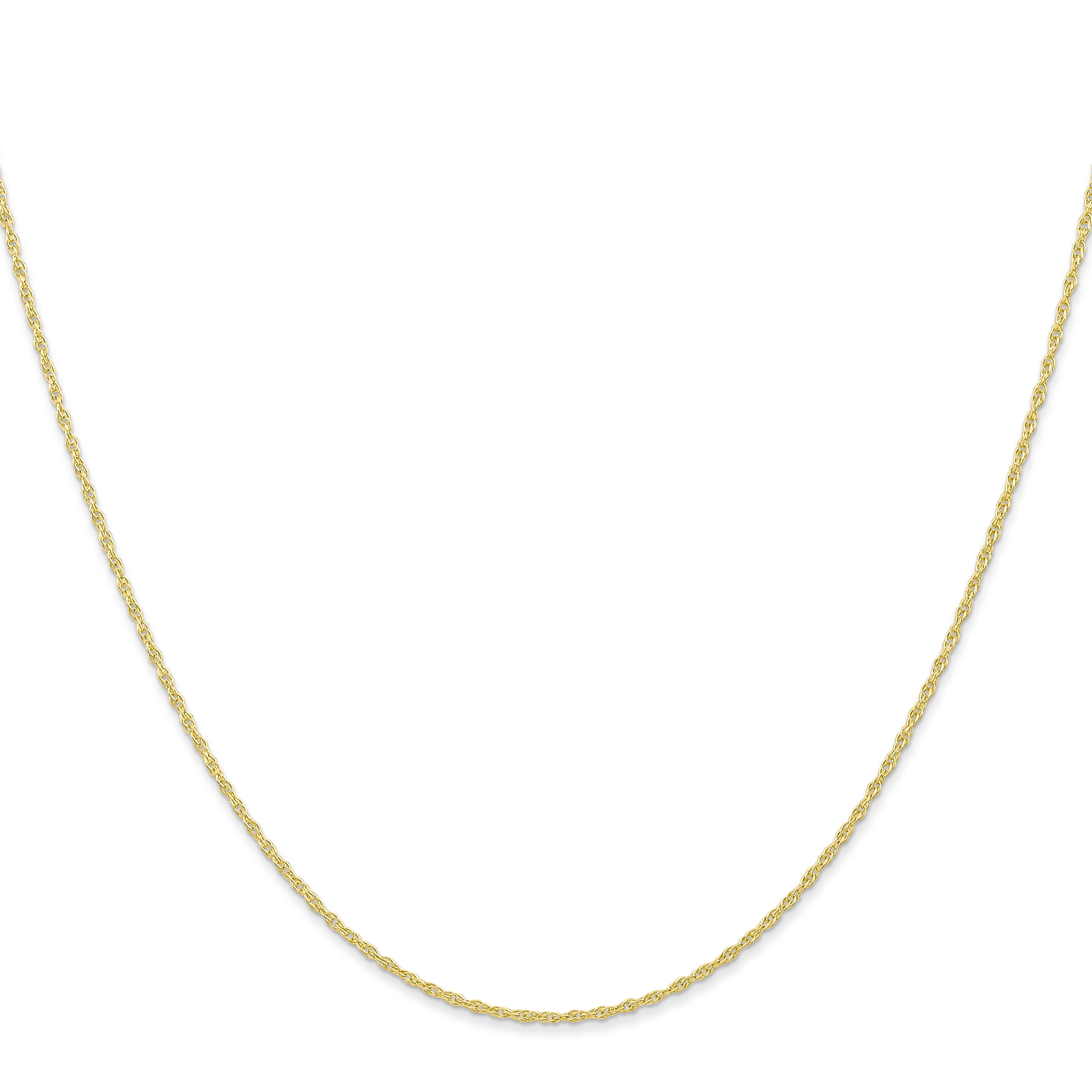 10K Gold Polished Cable Rope Chain Necklace  Elegant 16 Solid Design