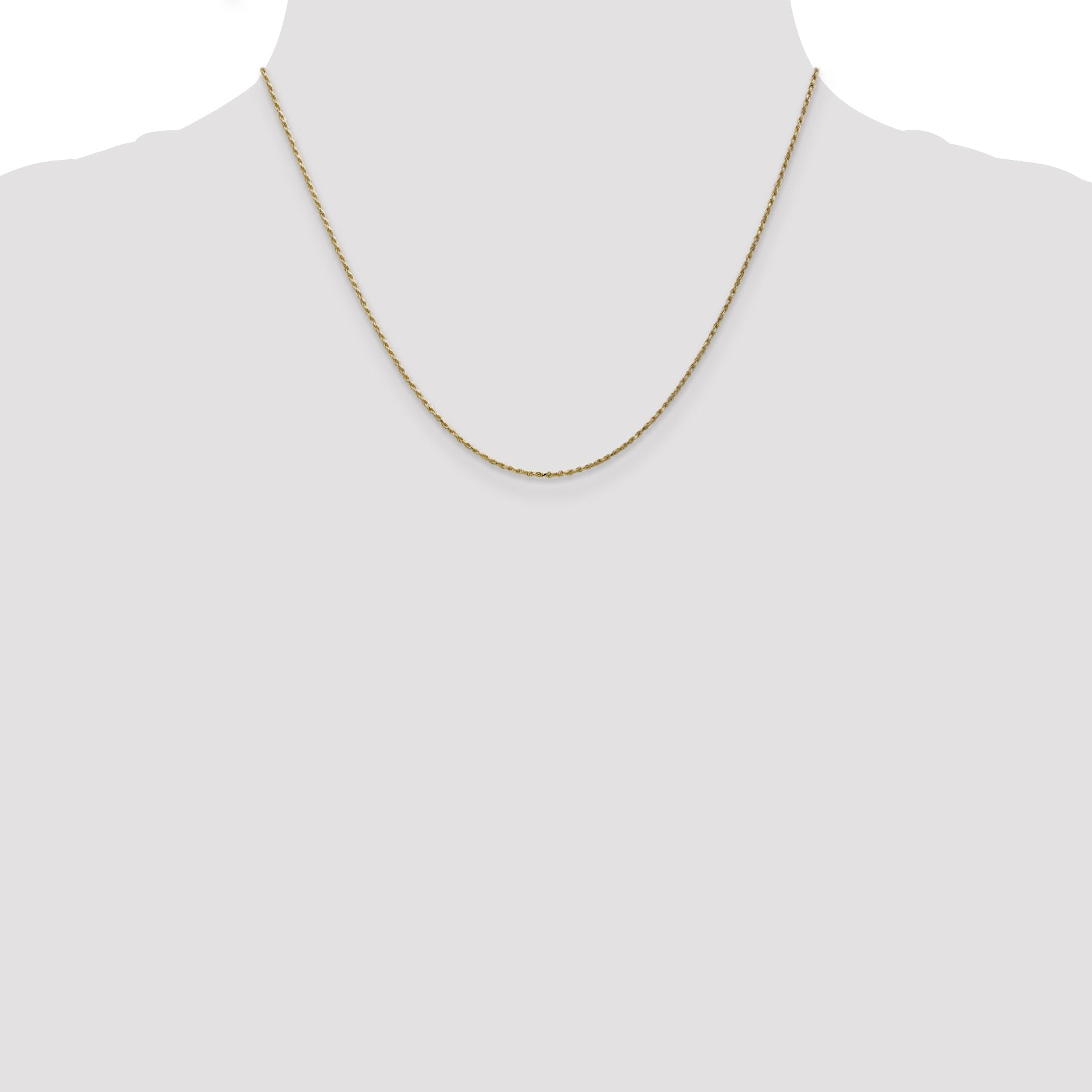 10K Gold Polished Cable Rope Chain Necklace  Elegant 16 Solid Design