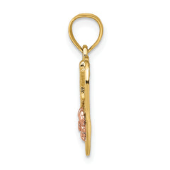 10k Two-Tone w/White Rodium #1 WIFE In Heart Charm