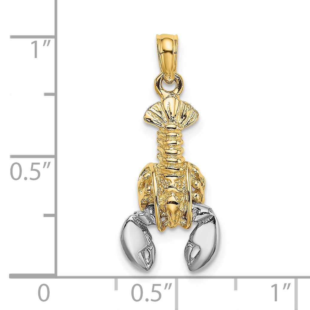 10K w/Rhodium 2-D Moveable Lobster Charm