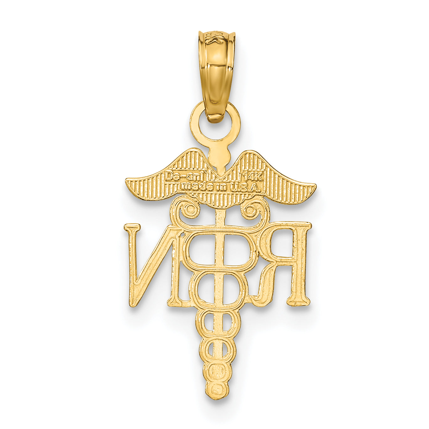 10K RN Caduceus Pendant