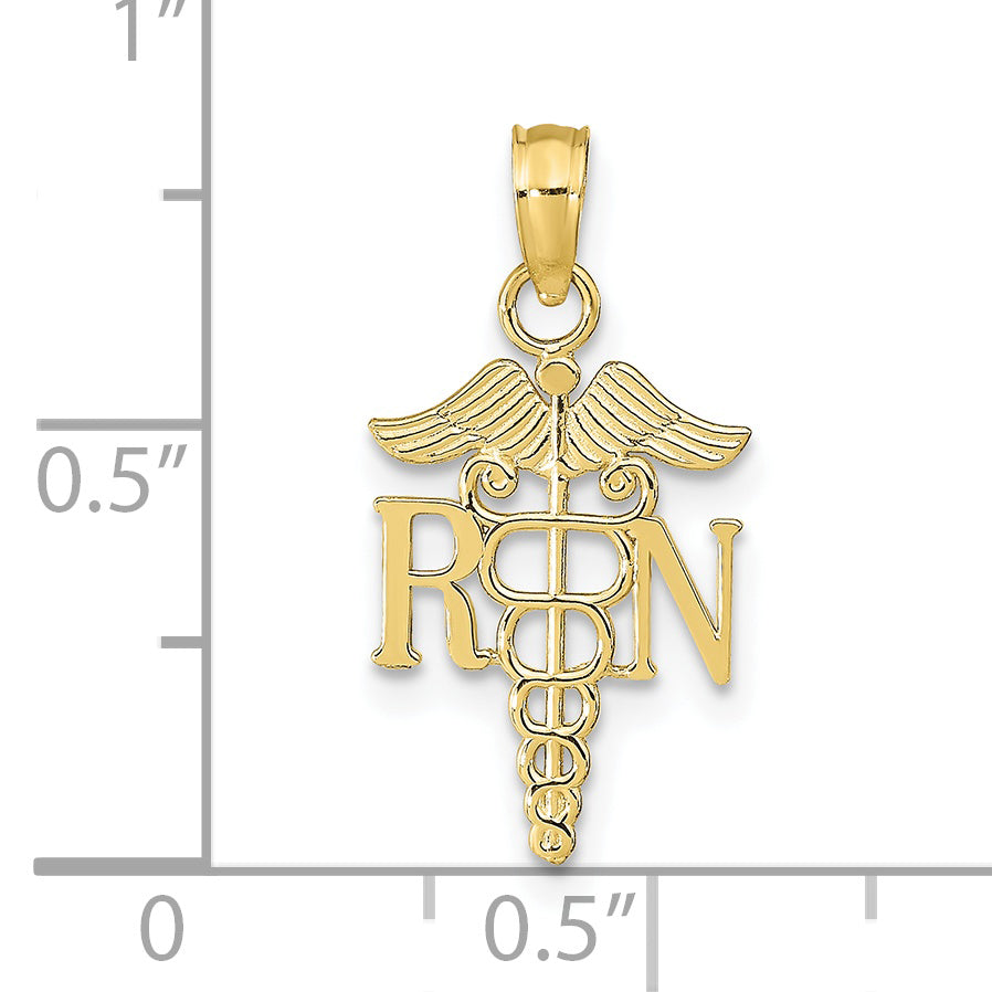 10K RN Caduceus Pendant