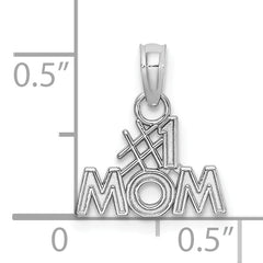 10k White Gold Polished #1 MOM Pendant