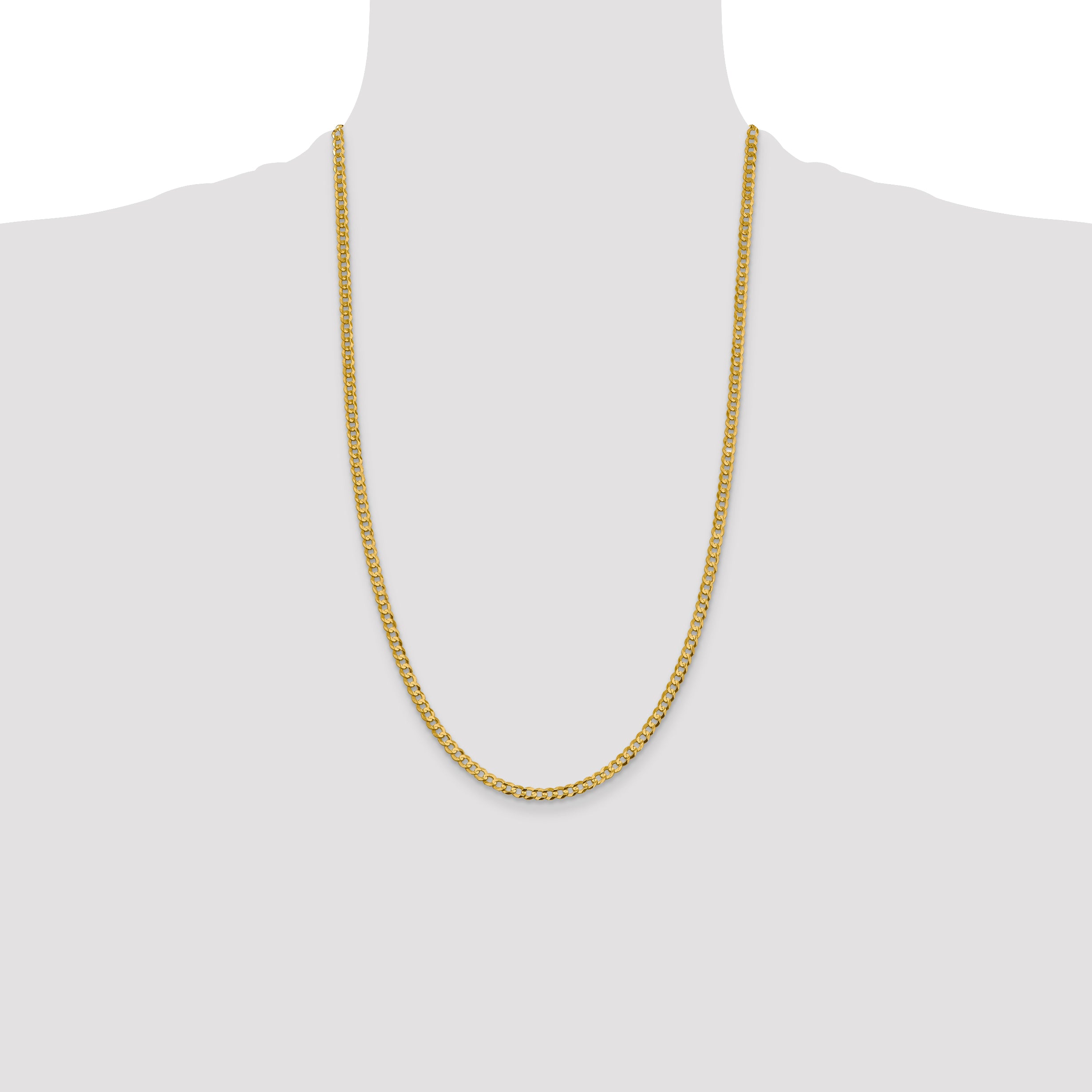10K 3.7mm Lightweight Flat Cuban Chain