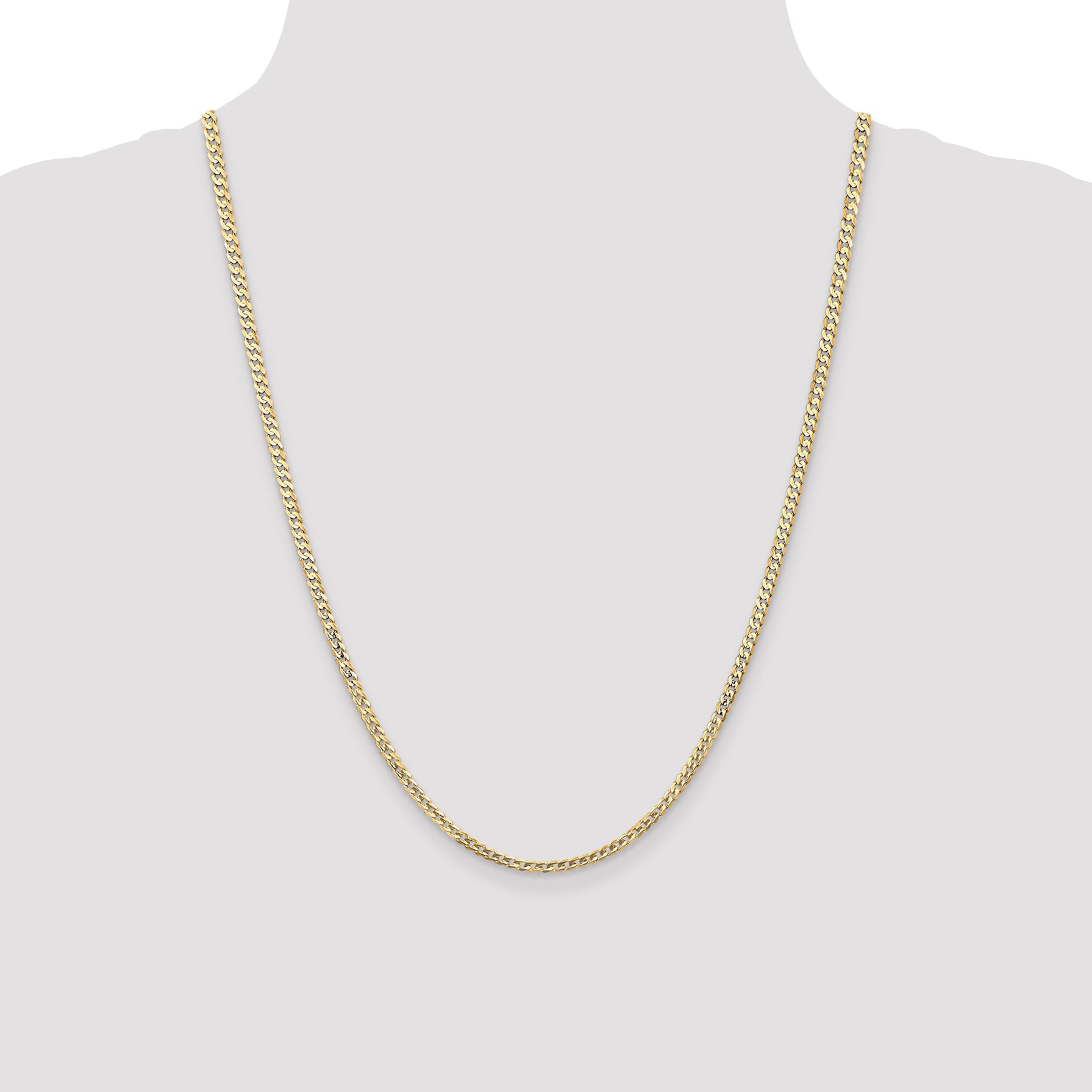 10K 3mm Open Concave Curb Chain 10K