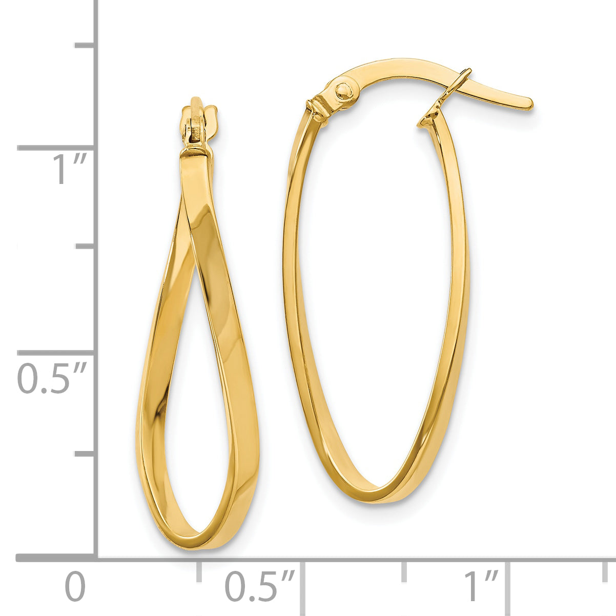 10K Gold Twist Hoop Earrings with Polished Finish and Lifetime Guarantee