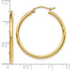 10K Gold Polished Hoop Earrings with Hollow Design and Lifetime Guarantee