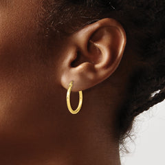 10K Gold Textured Hoop Earrings with Rhodium Plating Elegant Design