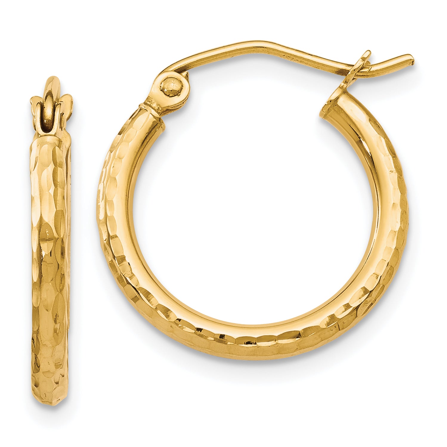 10K D/C Hinged Hoop Earrings