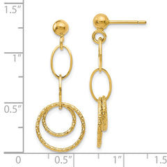 10K Post Dangle Earrings