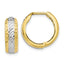 10K w/White Rhodium Polished and D/C Hoop Earrings