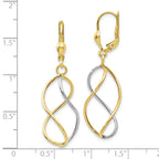 10K Yellow Gold Rhodium-Plated Leverback Earrings with Polished Finish and Lifetime Guarantee