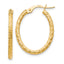 10K Polished D/C Oval Hoop Earrings