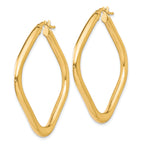 10K Gold Polished Square Hoop Earrings with Hollow Lightweight Design