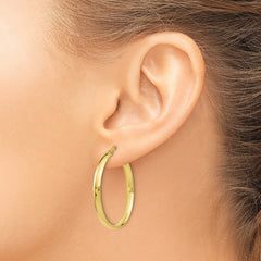 10K Gold Polished Hoop Earrings