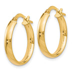 10K Gold Polished Hoop Earrings with Hollow Tubing Design Elegant and Lightweight