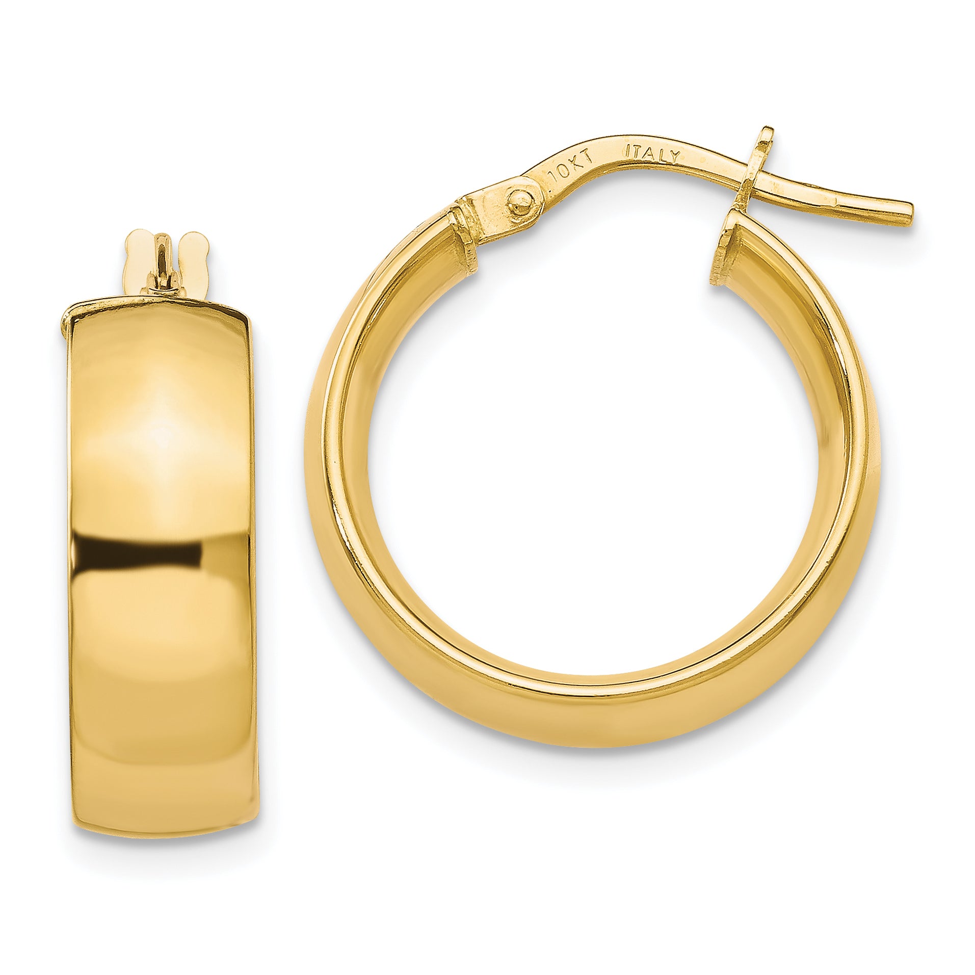 10K Gold Polished Hoop Earrings