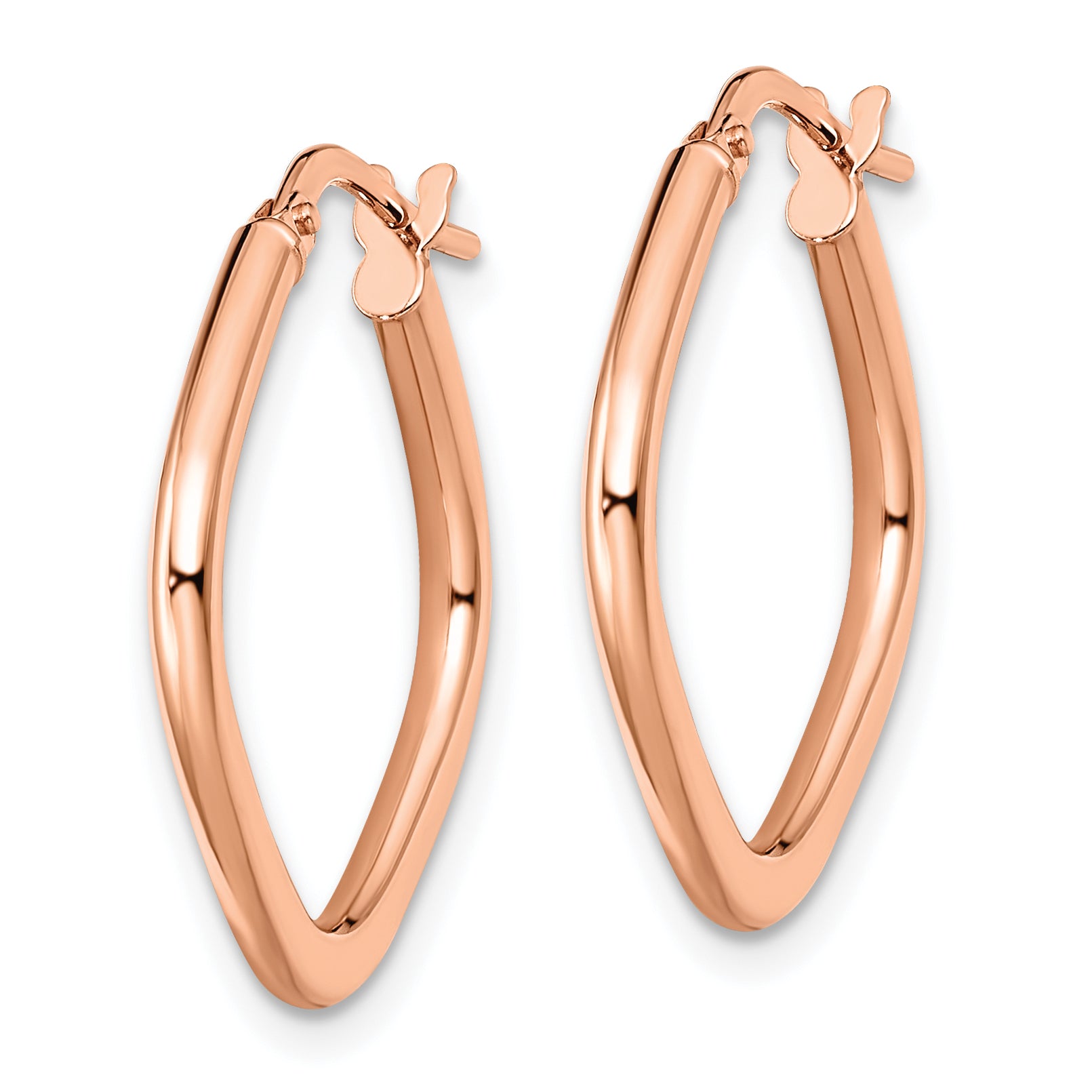 10K Rose Gold Polished Square Hoop Earrings