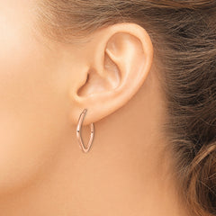 10K Rose Gold Square Hoop Earrings with Polished Finish and Hollow Design