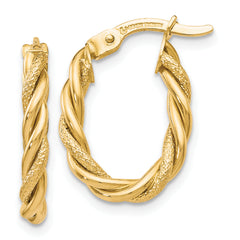 10K Polished and Textured Gold Earrings