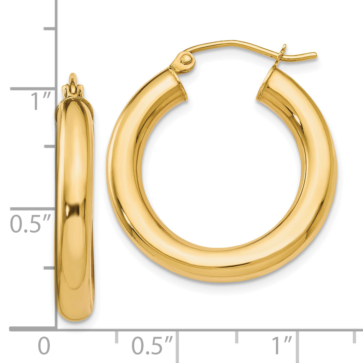 10K Polished Lightweight Hoop Earrings