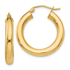 10K Polished Lightweight Hoop Earrings