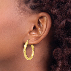 10K Polished Lightweight Hoop Earrings