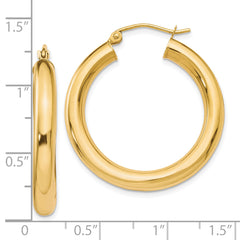 10K Polished Lightweight Hoop Earrings