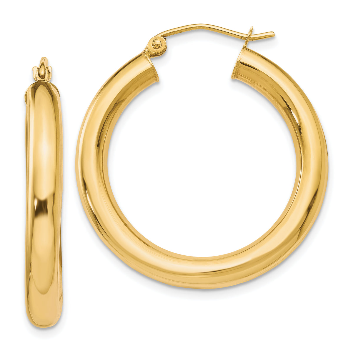 10K Polished Lightweight Hoop Earrings