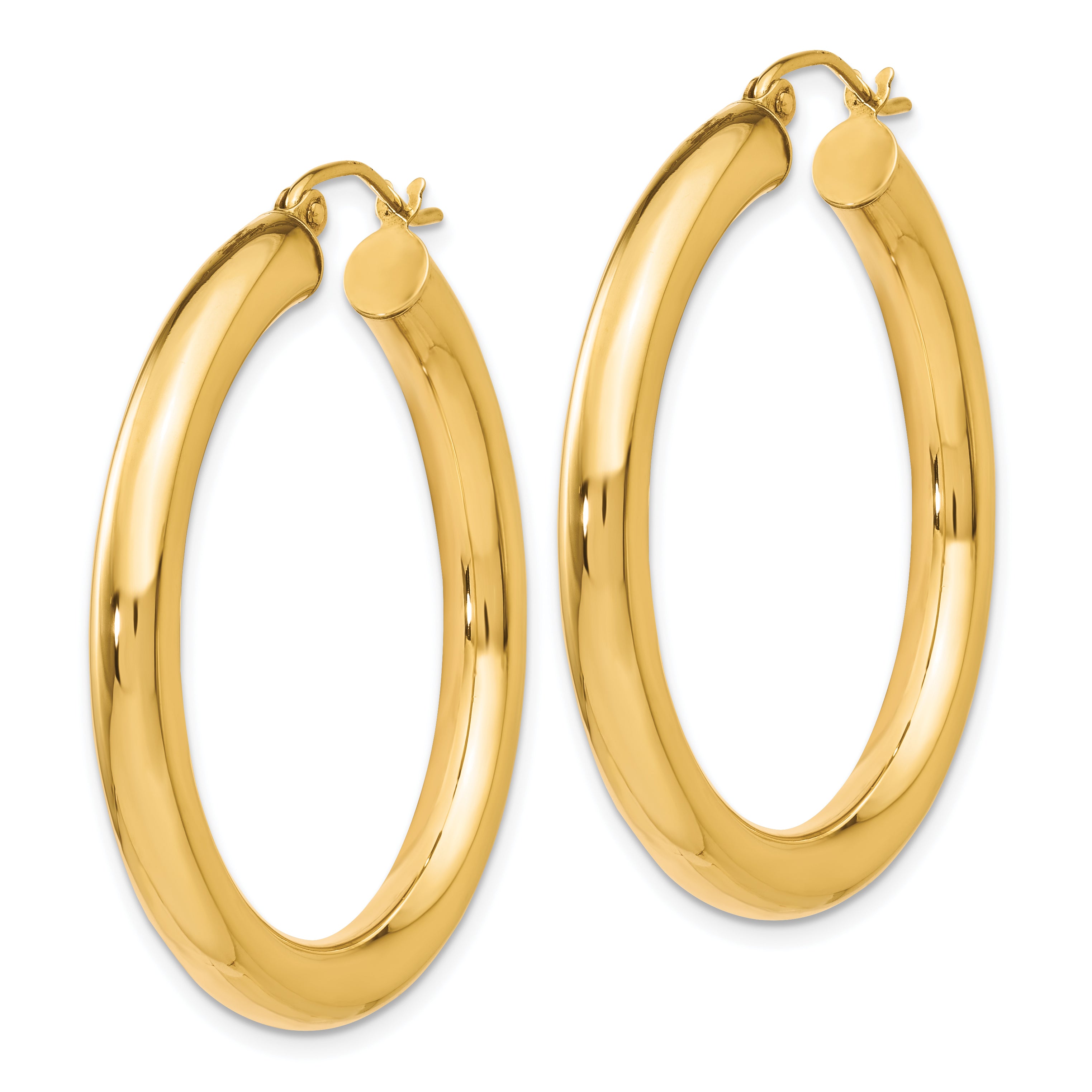 10K Polished Lightweight Hoop Earrings