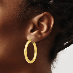 10K Polished Lightweight Hoop Earrings