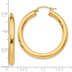 10K Polished Lightweight Hoop Earrings