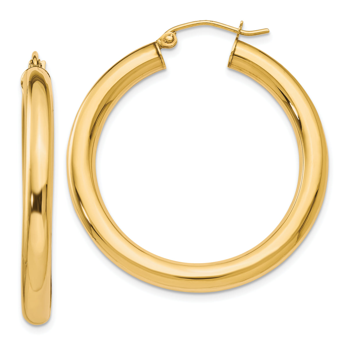 10K Polished Lightweight Hoop Earrings