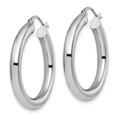 10K White Gold Polished Lightweight Hoop Earrings