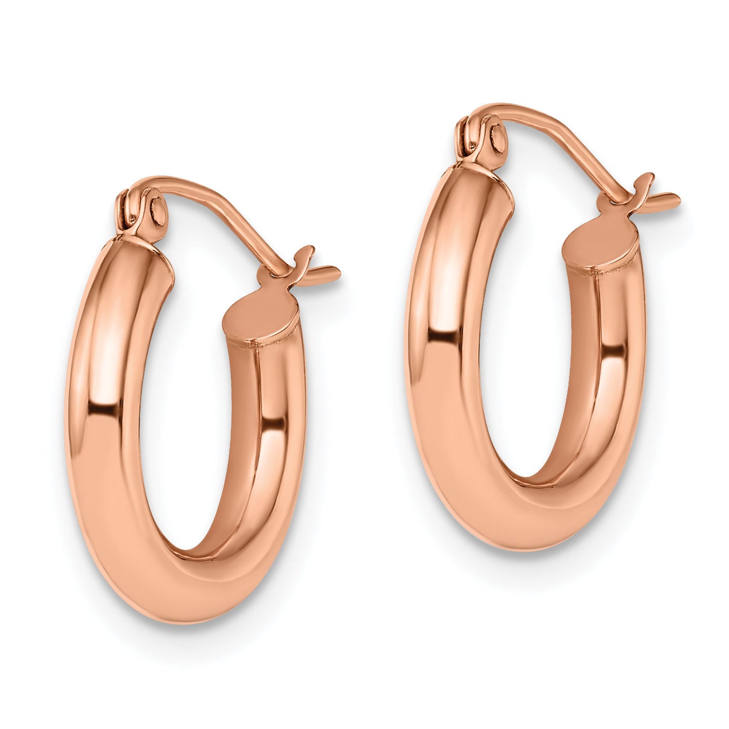 10K Rose Gold Polished Hoop Earrings