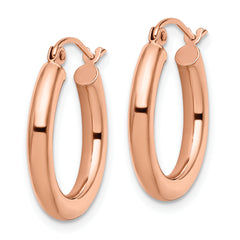 10K Rose Gold Polished Hoop Earrings